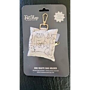 Petshop Fringe  Dog Canvas Dog Waste Bag Holder Keychain Dispenser New